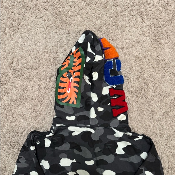 Bape Black and Gray Shark Face Jacket - Picture 2 of 5